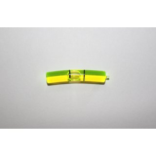 Bent Glass Vial 40x7,8mm, 2 Black Markings, Yellow/Green Liquid