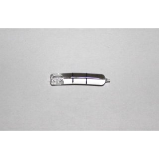 Röhrenlibelle Ganzglas gebogen 35x6,2mm, 2 Teilstriche schwarz, klare Füllung