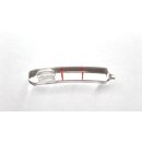 Bent Glass Vial 45x7,5mm, 2 Red Markings, Clear Liquid